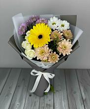 Букет цветов из:  Розы, Герберы и Хризантемы #REPLACE_PRED# Уруссу