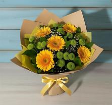 Букет цветов из:  Герберы и Хризантемы #REPLACE_PRED# Уруссу