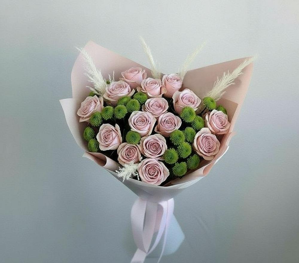 Букет цветов из: Розы и Хризантемы в Уруссу