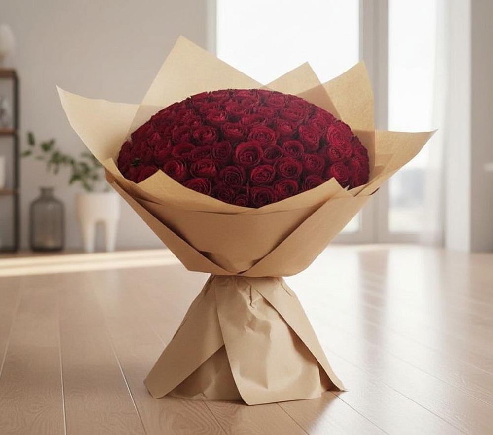 Букет 101 Красная роза в Уруссу