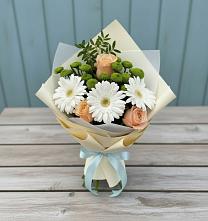 Букет цветов из:  Герберы, Розы и Хризантемы #REPLACE_PRED# Уруссу