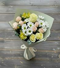 Букет цветов из:  Альстромерии, Розы и Хризантемы в Уруссу