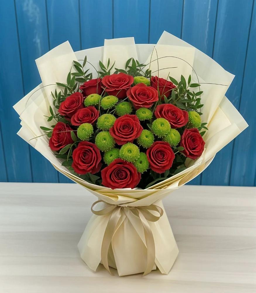 Букет цветов из: Розы и Хризантемы в Уруссу